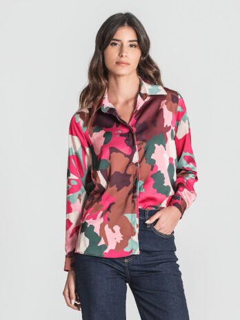 Camisa Acetinada Estampada