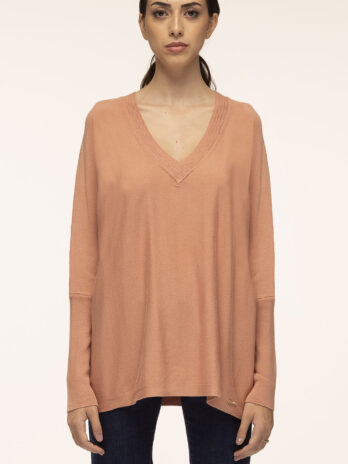 Camisola Oversize Decote V C/ Punho