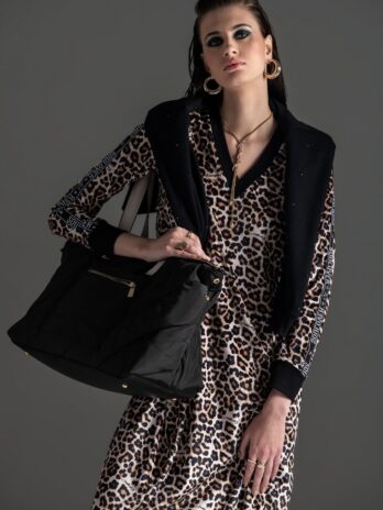 Vestido Veludo Animal Print